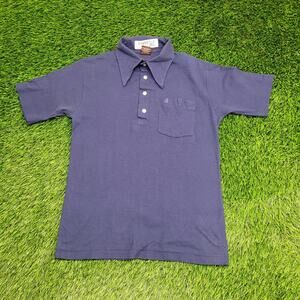 Vintage 80s Conor Preppy Polo Shirt XS/S 17x25 Navy-Blue USA